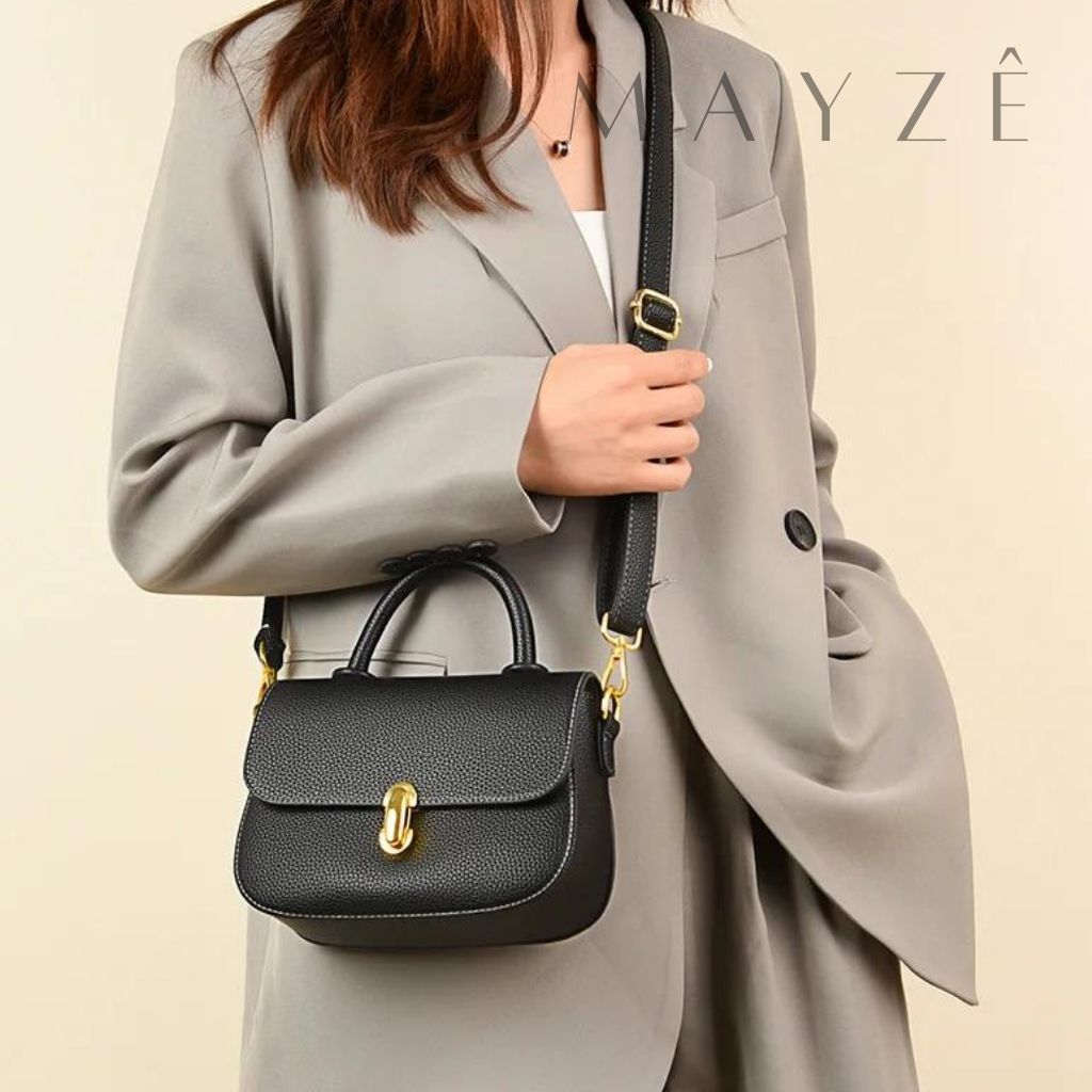 Loja Mayzê, Bolsa Jennifer, bolsa de couro legítimo, bolsa de couro, bolsa simples, bolsa elegante, bolsa versátil, bolsa elegante, bolsa para compor look, bolsa retrô, bolsa em promoção, mayzê, mayze