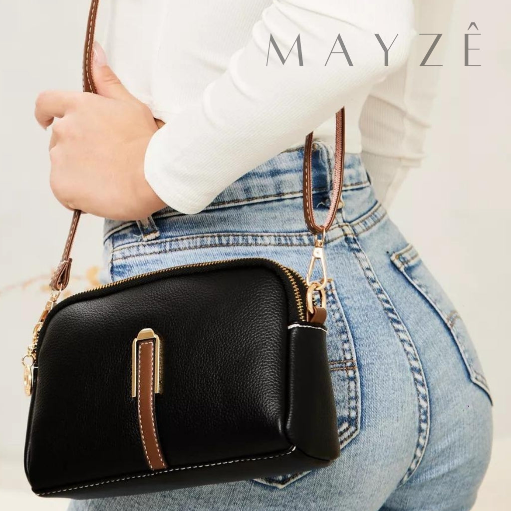 Loja Mayzê, Bolsa Clara, bolsa de couro, bolsa de qualidade, bolsa feminina, bolsa crossbody, bolsa tiracolo, bolsa de ombro, bolsa versátil, bolsa de academia, bolsa de shopping, bolsa em promoção, mayzê, mayze