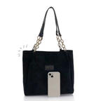 Bolsa Camurça Noir Tarsila,Loja Mayzê, Bolsa Noir Tarsila, bolsa grande, bolsa tote bag, bolsa espaçosa, bolsa feminina, tote bag, loja mayze, bolsa do dia a dia, Bolsa de Camurça, www.lojamayze.com.br, www.lojamayze.com
