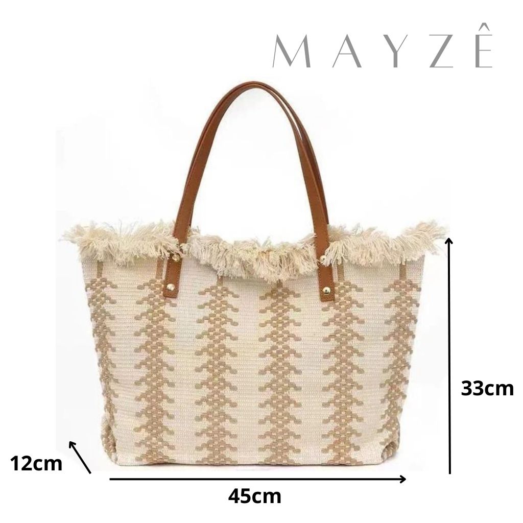 Loja Mayzê, Bolsa Muriel, bolsa espaçosa, bolsa de palha, bolsa de verão, bolsa da moda, bolsa de praia, bolsa grande, bolsa tote bag, bolsa moda praia, loja mayze, bolsa em promoção, bolsa de verão.