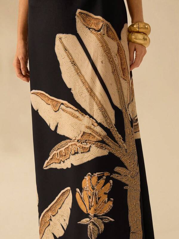 Vestido Boho Feminino Estampa Feuilles