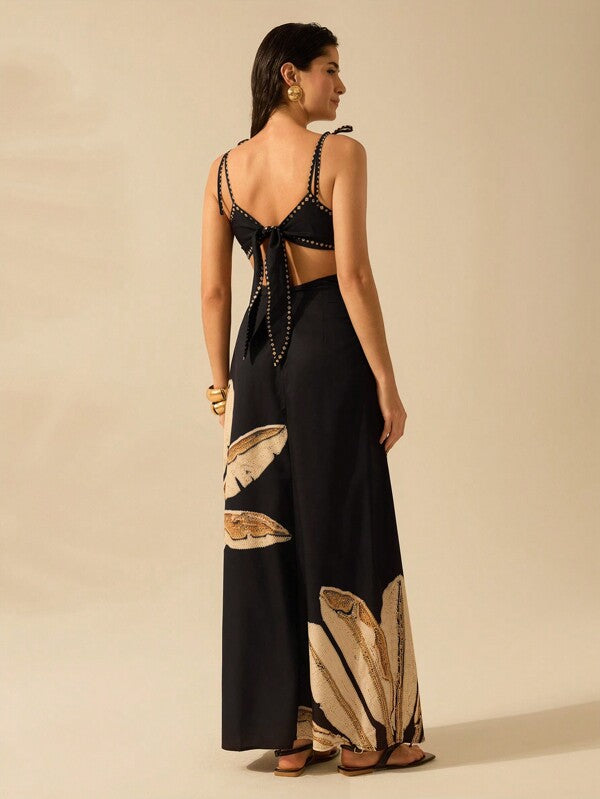 Vestido Boho Feminino Estampa Feuilles