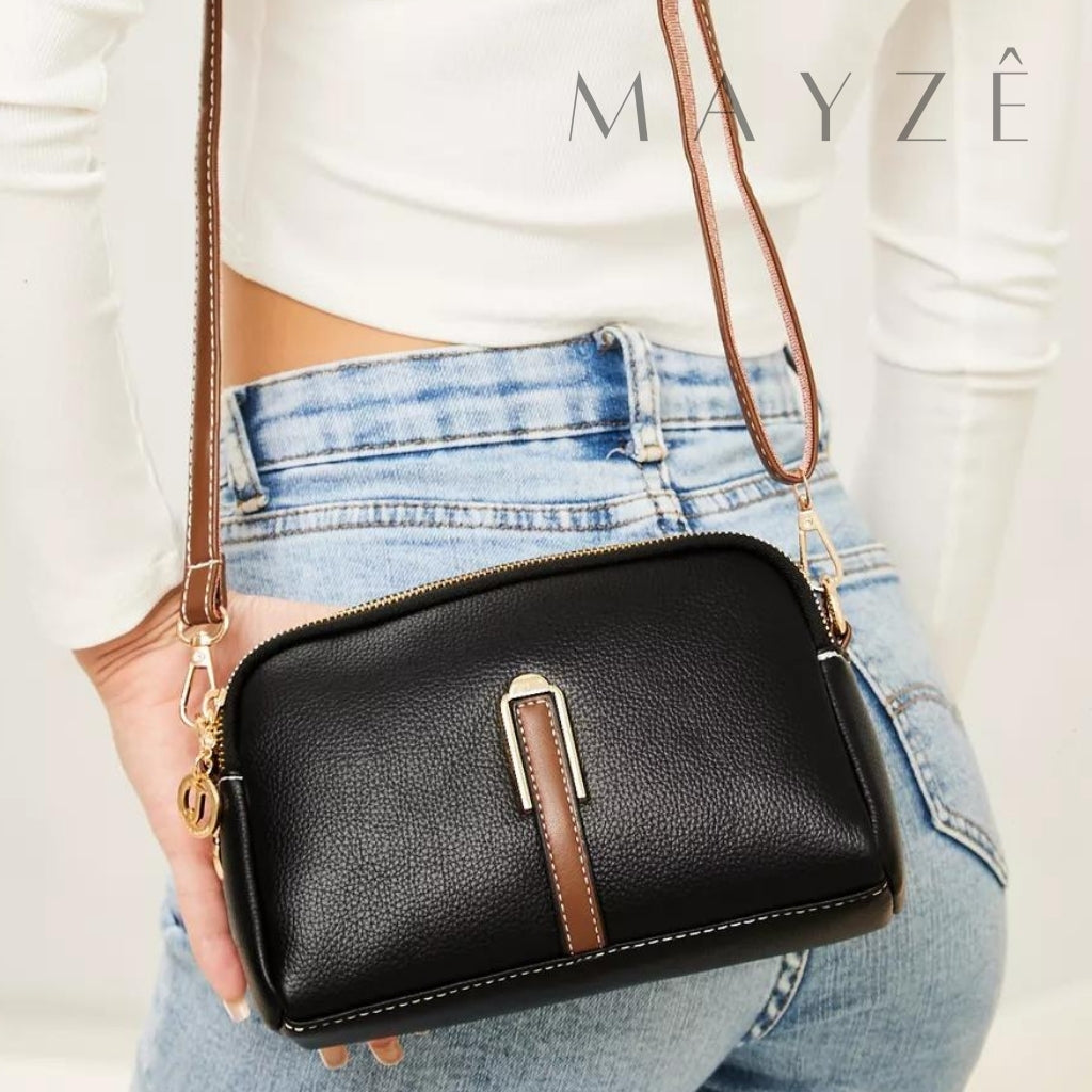 Loja Mayzê, Bolsa Clara, bolsa de couro, bolsa de qualidade, bolsa feminina, bolsa crossbody, bolsa tiracolo, bolsa de ombro, bolsa versátil, bolsa de academia, bolsa de shopping, bolsa em promoção, mayzê, mayze