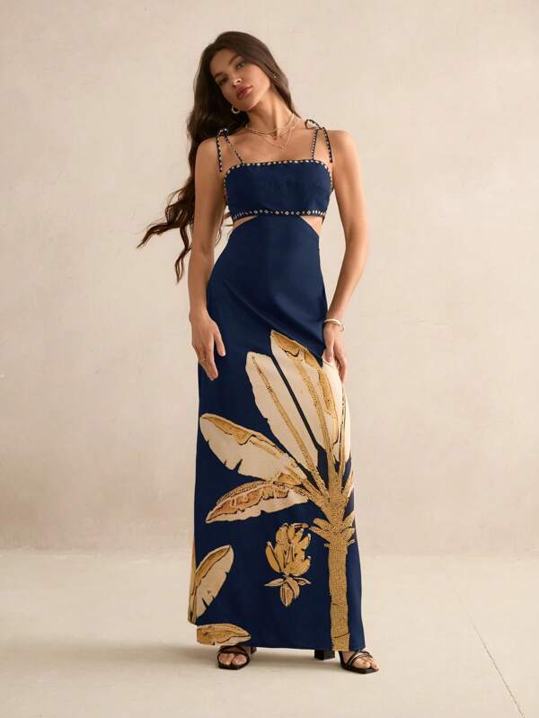 Vestido Boho Feminino Estampa Feuilles