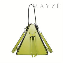 Loja Mayzê, Bolsa Melinda, bolsa geométrica, bolsa triângulo, bolsa triangular, bolsa de couro, bolsa em promoção, bolsa de festa, bolsa chique, bolsa de grife, bolsa em alta, mayzê, mayze