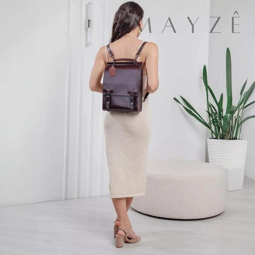 Mochila Acadêmica Couro Legítimo Noelle, Loja Mayzê Oficial, Mayzê, loja mayze, mochila de escolha, mochila de couro, bolsa de couro, mochila para faculdade, mochila para escola, lojamayze.com.br, lojamayze.com