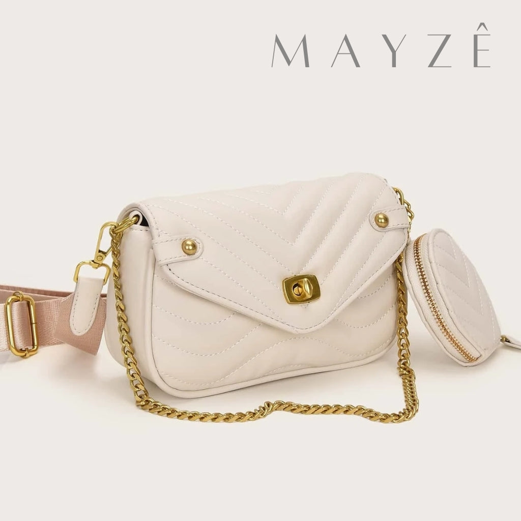 Bolsa Matelassê Tiracolo Flávia, Loja Mayzê, Bolsa Flávia, bolsa bonita, bolsa da moda, bolsa do dia a dia, bolsa de grife, bolsa com bolsinha, bolsa na promoção, loja mayze