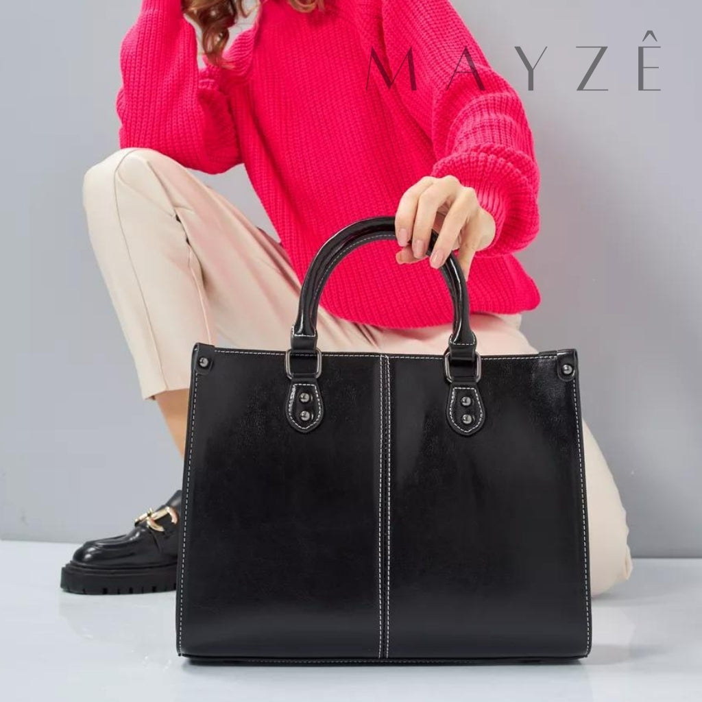 Loja Mayzê, Bolsa Marieta, Bolsa de couro, bolsa grande, bolsa tote bag, bolsa de couro genuíno, bolsa elegante, bolsa para uso diário, bolsa do dia a dia, bolsa de luxo, bolsa em promoção, a loja mayzê confiável, mayze