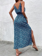 Vestido Longo Fenda Estampa Fleur, www.lojamayze.com.br, www.lojamayze.com