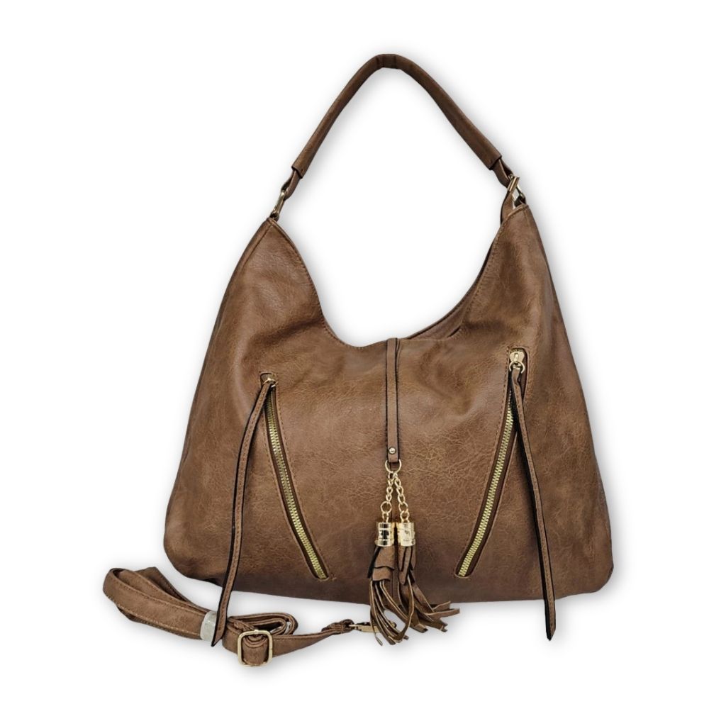 Bolsa feminina grande Agnes Mayzê. Couro ecológico, alta capacidade e alça transversal. Ideal para trabalho, faculdade e viagens com estilo e praticidade.