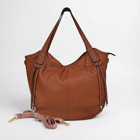 Bolsa maxi Gilian Mayzê. Grande capacidade, 3 compartimentos, bolso com zíper e alça transversal removível. Ideal para trabalho e dia a dia com estilo.