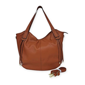 Bolsa maxi Gilian Mayzê. Grande capacidade, 3 compartimentos, bolso com zíper e alça transversal removível. Ideal para trabalho e dia a dia com estilo.