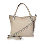 Bolsa tote grande Charlene Mayzê. Couro ecológico, 3 compartimentos, bolsos com zíper e alça transversal removível. Ideal para trabalho e dia a dia.