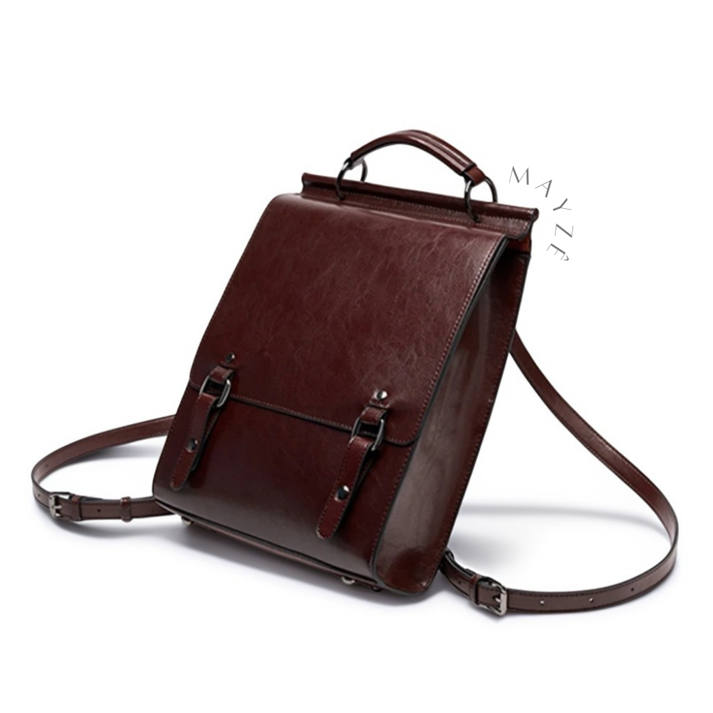 Bolsa Acadêmica Couro Legítimo Nikki, Loja Mayzê Oficial, Mayzê, loja mayze, mochila de escolha, mochila de couro, bolsa de couro, mochila para faculdade, mochila para escola, lojamayze.com.br, lojamayze.com