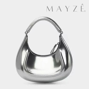 Loja Mayzê, Bolsa Jolie, bolsa hobo, bolsa metalizada, bolsa da moda, bolsa de grife, bolsa platinada, bolsa elegante, bolsa de festa, bolsa feminina, loja mayze