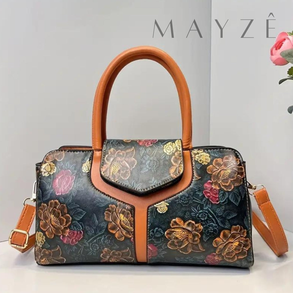 Bolsa Baú Média Moiza, Bolsa Moiza, moiza, Loja Mayzê, mayze, mayzê, bolsa de couro, bolsa média, bolsa diferente, bolsa tote, bolsa de ombro, bolsa de mão, bolsa elegante, bolsa tradicional, bolsa florada, bolsa barata, bolsa com frete grátis, bolsa pro dia a dia, bolsa casual