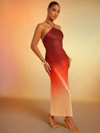 Vestido Casual Midi Degradê Nacré, Loja Mayzê