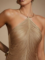 Vestido Elegante com Franjas Accent, Loja Mayzê
