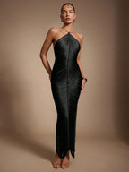Vestido Elegante com Franjas Accent, Loja Mayzê