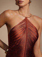 Vestido Elegante com Franjas Accent, Loja Mayzê