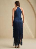 Vestido Elegante com Franjas Accent Too, Loja Mayzê