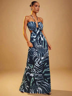 Vestido Feminino Longo Estampado com Fendas Deux, Loja Mayzê