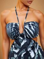 Vestido Feminino Longo Estampado com Fendas Deux, Loja Mayzê