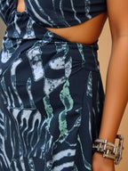 Vestido Feminino Longo Estampado com Fendas Deux, Loja Mayzê