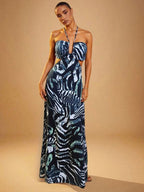Vestido Feminino Longo Estampado com Fendas Deux, Loja Mayzê