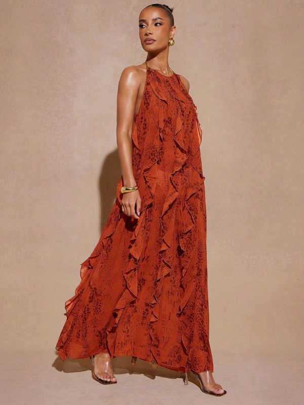 Vestido Longo Babado Nobre Couturière, Loja Mayzê