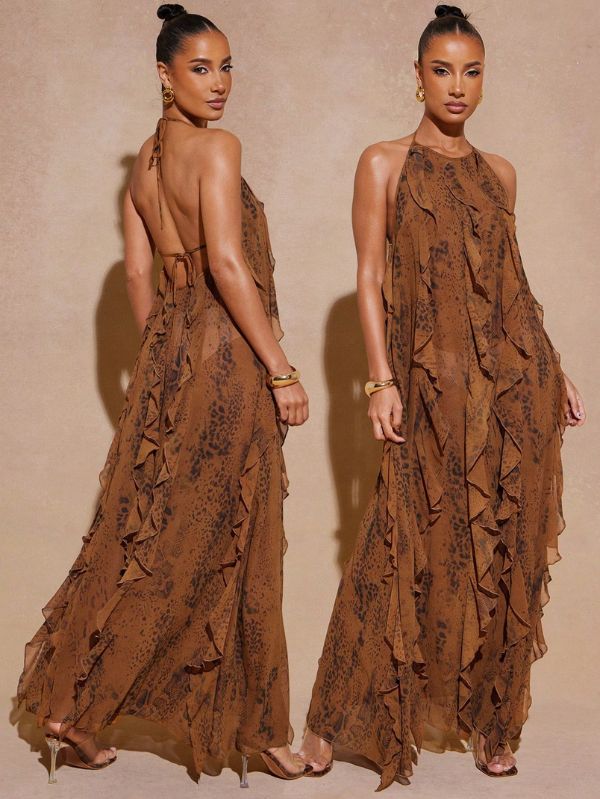 Vestido Longo Babado Nobre Couturière, Loja Mayzê