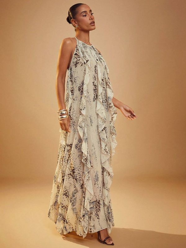 Vestido Longo Babado Nobre Couturière, Loja Mayzê