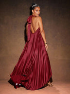 Vestido Longo Elegante Plissado Stratifié, Loja Mayzê