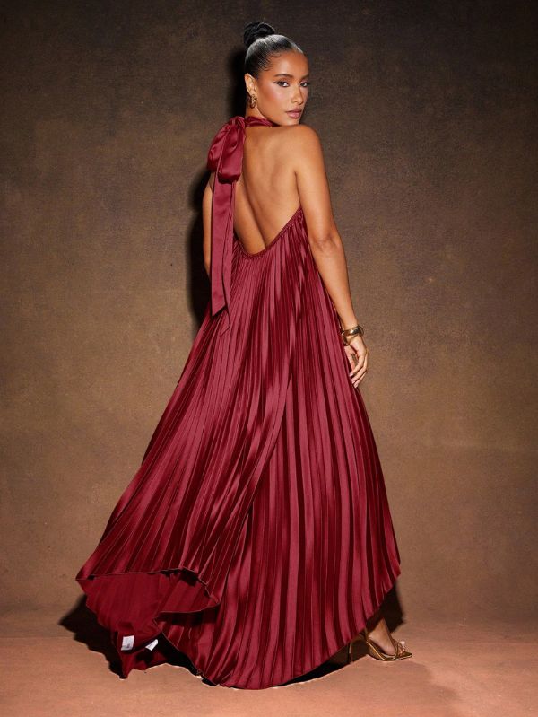 Vestido Longo Elegante Plissado Stratifié, Loja Mayzê