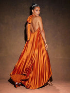 Vestido Longo Elegante Plissado Stratifié, Loja Mayzê