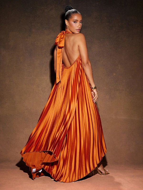 Vestido Longo Elegante Plissado Stratifié, Loja Mayzê