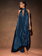 Vestido Longo Elegante Plissado Stratifié, Loja Mayzê