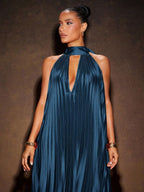 Vestido Longo Elegante Plissado Stratifié, Loja Mayzê