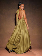 Vestido Longo Elegante Plissado Stratifié, Loja Mayzê