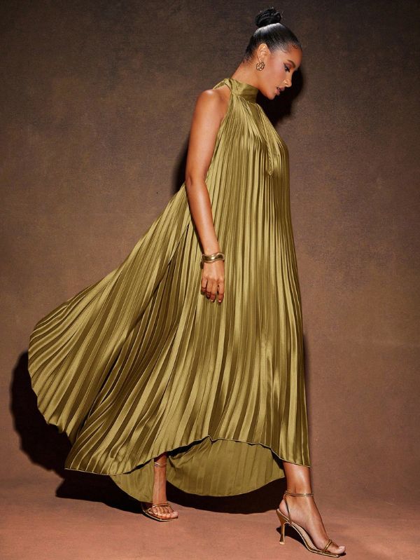 Vestido Longo Elegante Plissado Stratifié, Loja Mayzê