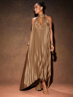 Vestido Longo Elegante Plissado Stratifié, Loja Mayzê