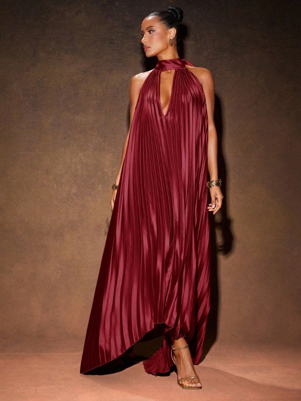 Vestido Longo Elegante Plissado Stratifié, Loja Mayzê