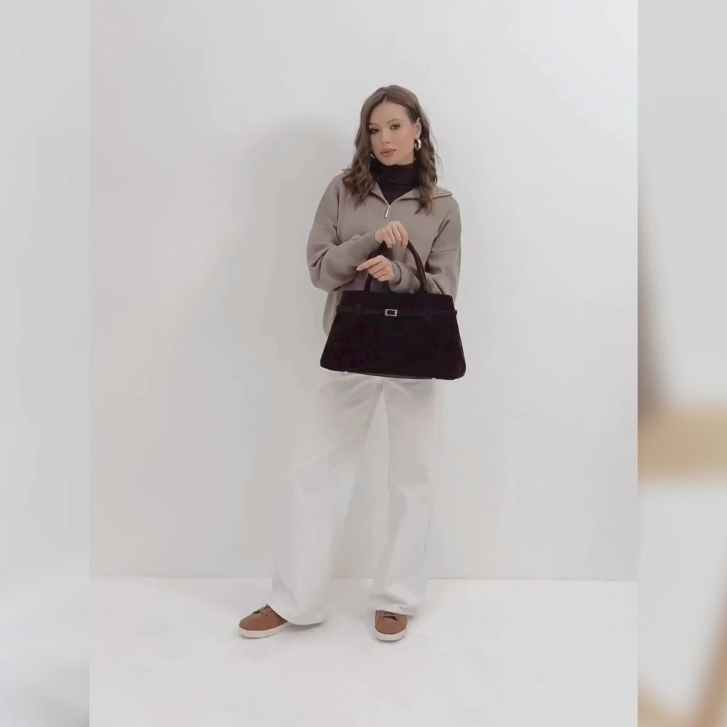 Bolsa Média Camurça Tote Cléo, Loja Mayzê, camurça, bolsa de camurça mayze, lojamayze.com, lojamayze.com.br